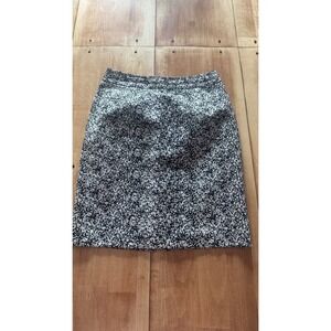 Banana Republic‎ Petite Black White Speckled Textured Pencil Skirt Size 4P